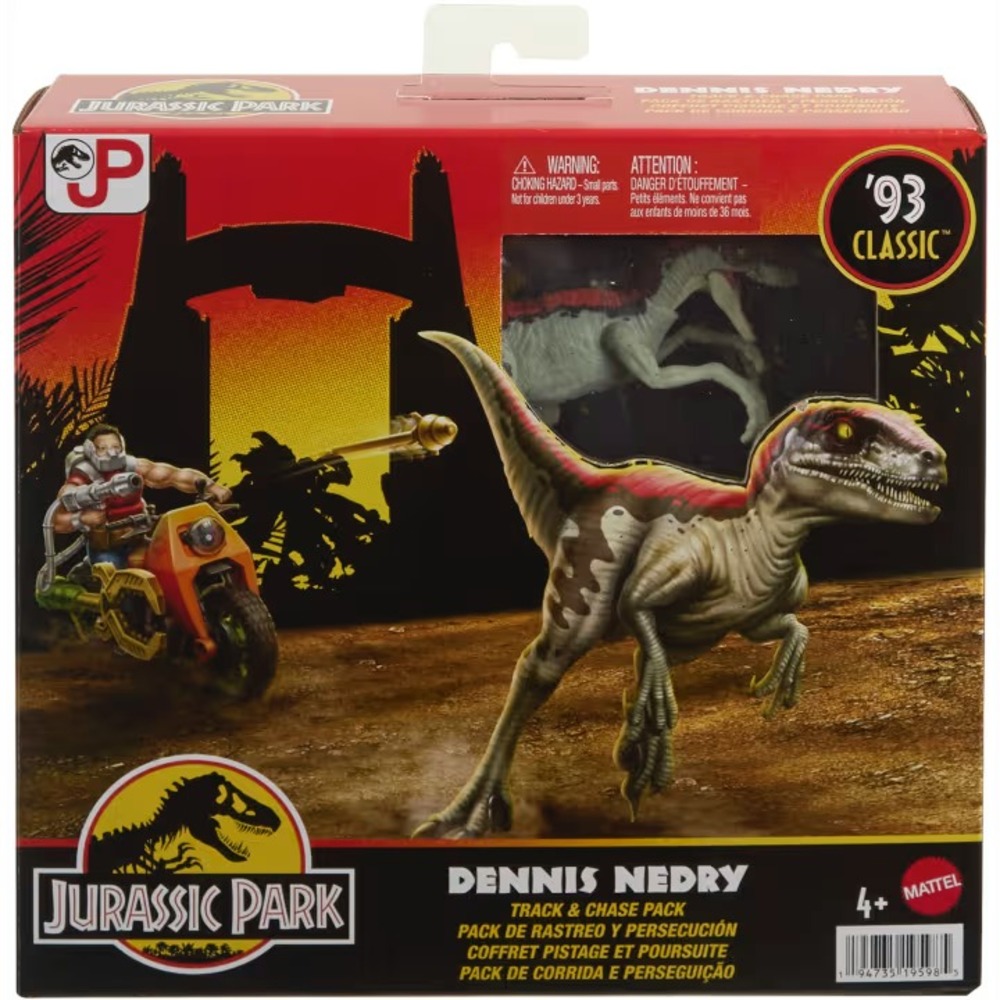 Mattel Jurassic Park '93 Classic Dennis Nedry Track & Chase Pack - Ages 4 - NEW‎